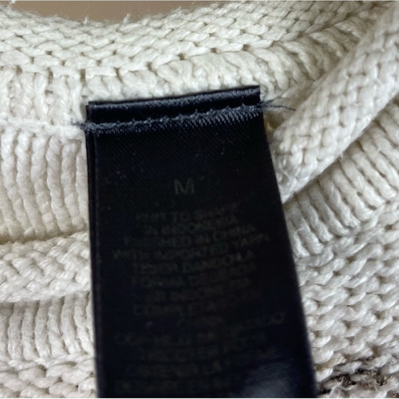 Liz Claiborne Size Medium Neutral Colorblock Stripe Crewneck Sweater Textured - Picture 5 of 6